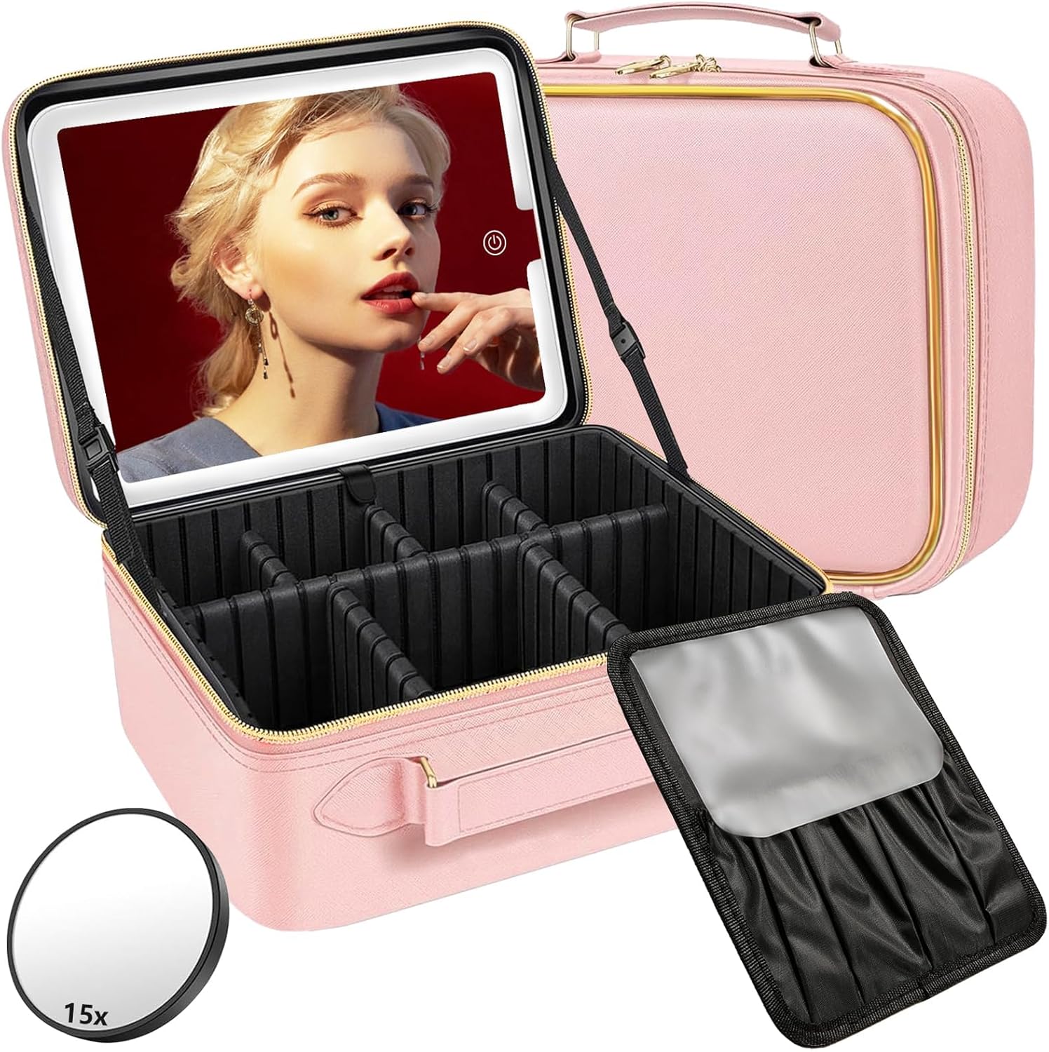 Makeup Bag with LED Mirror